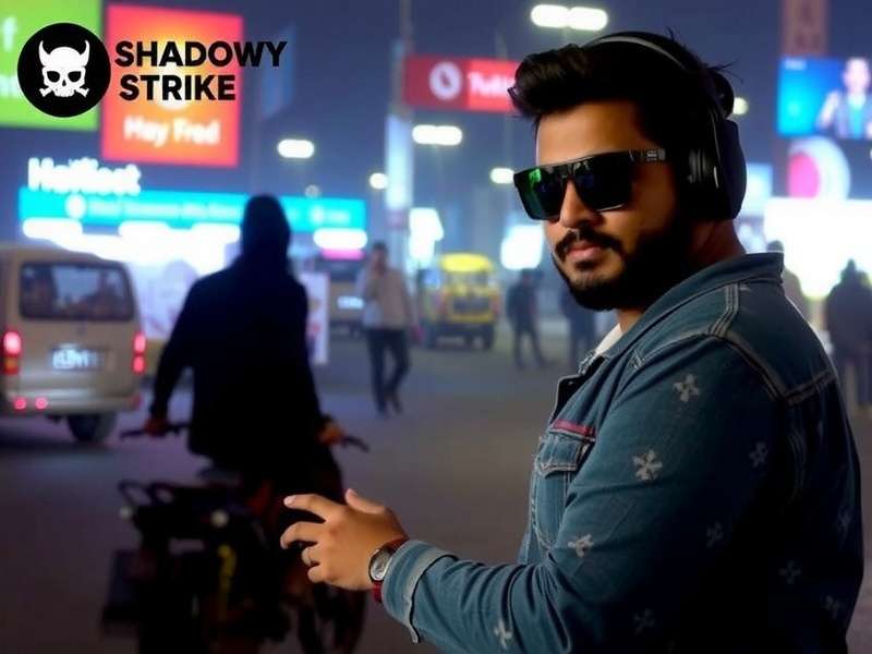 Indian YouTuber streaming Shadowy Strike Expert with Hindi commentary and gameplay of a Delhi market mission